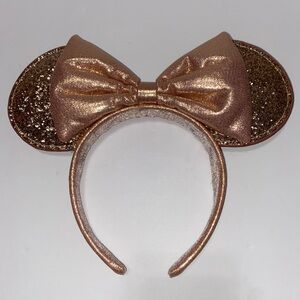Disney Parks Rose Gold Minnie Mouse Ears Headband, Dress Up Mickey Mouse Ears